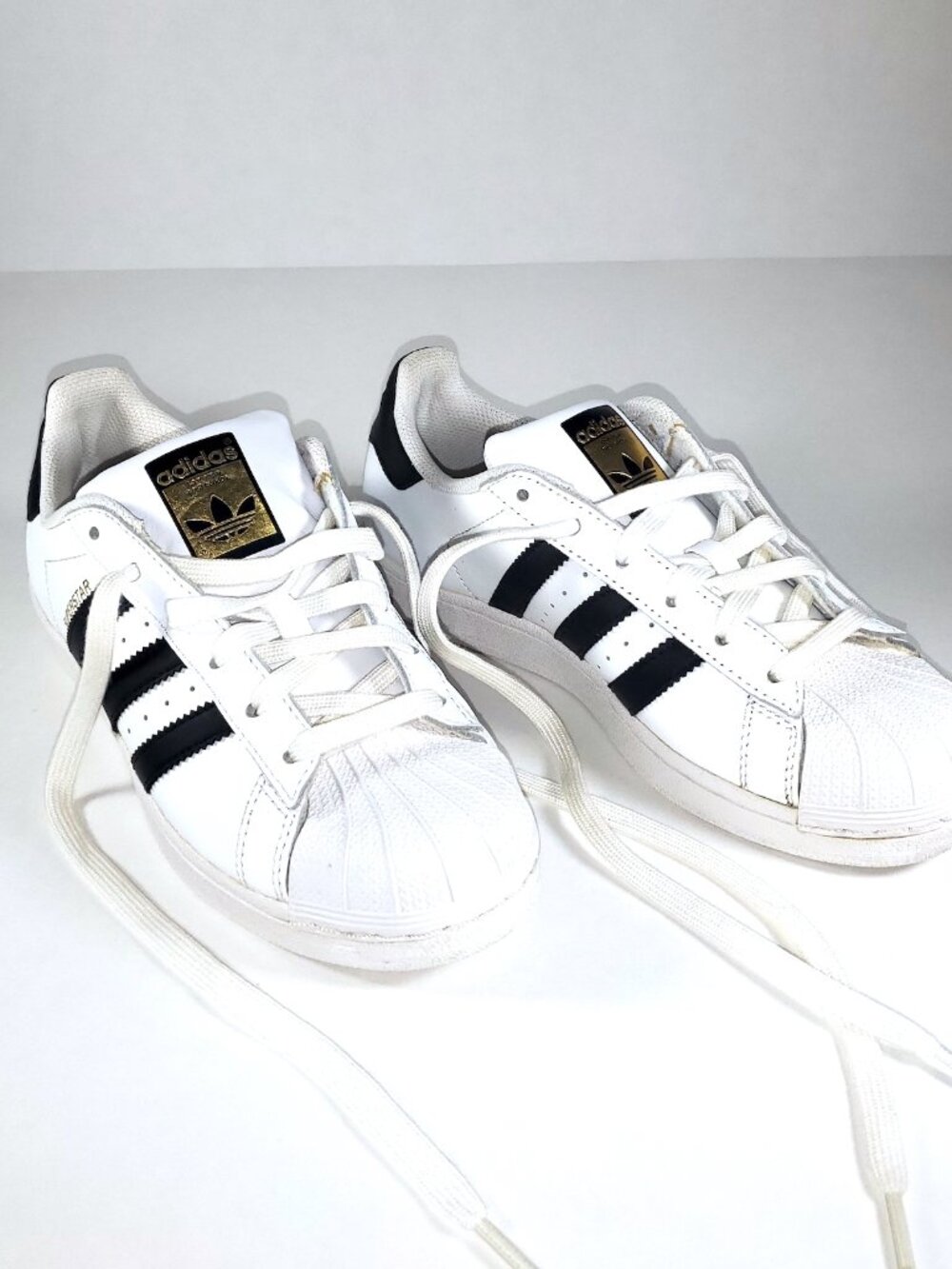 Adidas Superstar White / Black Stripes Shell Toe Women's Sz 5.5